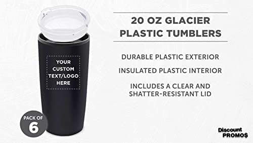 Custom Plastic Tumblers with Lid Insulated Set of 6
