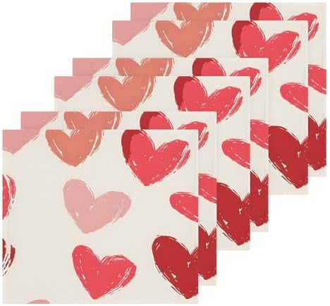 Xigua Red Hearts Multi-Purpose Washcloth Set
