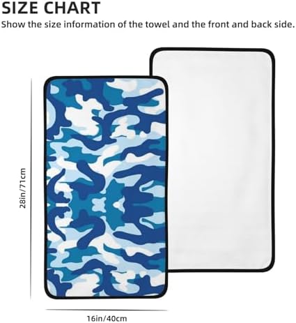 Sky Blue Camouflage Washcloth 16x28 Inch Soft Towel for Bath Kitchen