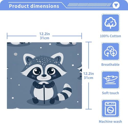Cozy Raccoon Face Reusable Washcloth