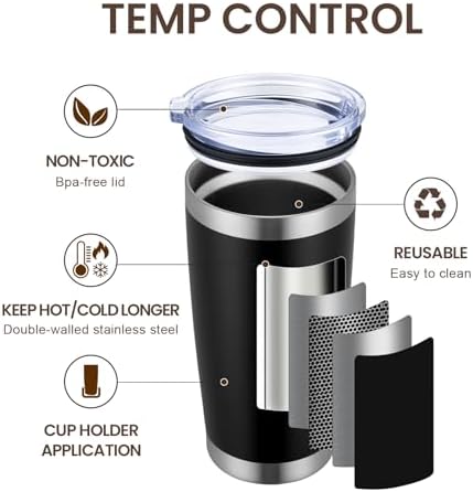 Perfect Gift for Travelers Double Wall Vacuum Insulated 20oz Tumbler Set