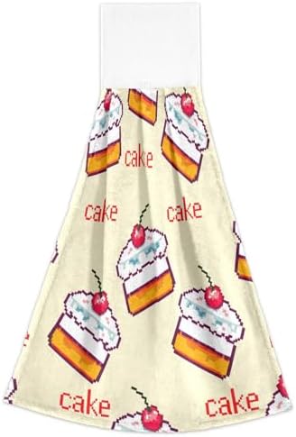 Cute Cartoon Cakes Yellow Hand Towels Set of 2