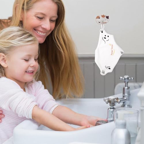 3-Pack Polar Bear Hand Towels for Kids