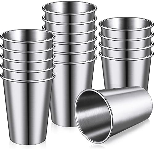 Baderke 16-Piece Stackable Stainless Steel Cups for Kids Adults