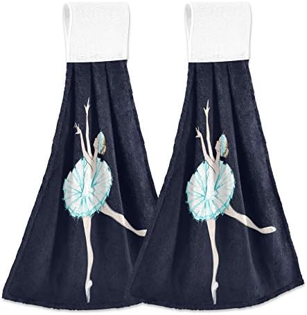 YYZZH Ballerina Girl Dance Swan Lake Theater Costume Hand Towel Set of 2