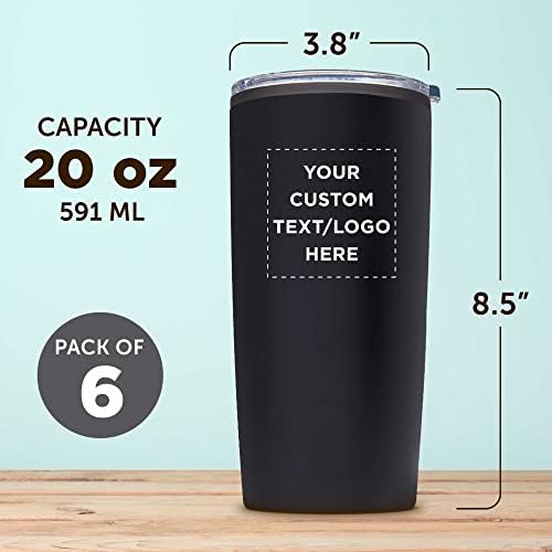 Custom Plastic Tumblers with Lid Insulated Set of 6