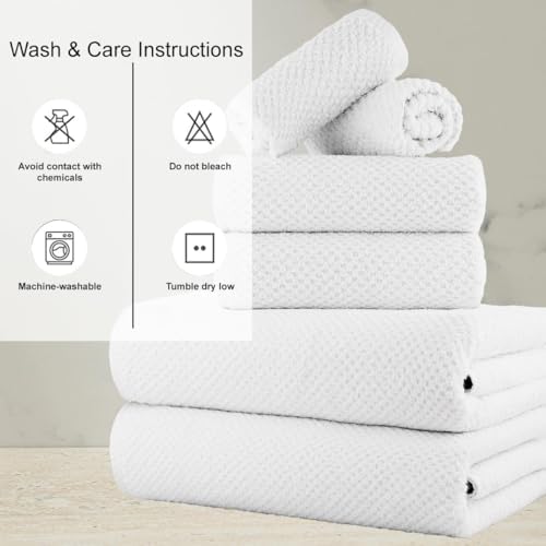 CASA COPENHAGEN Popcorn Towel Set 6 Pieces White 1
