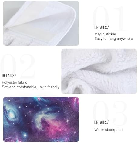 RPLIFE Galaxy Hanging Loop Hand Towel Set for Kids