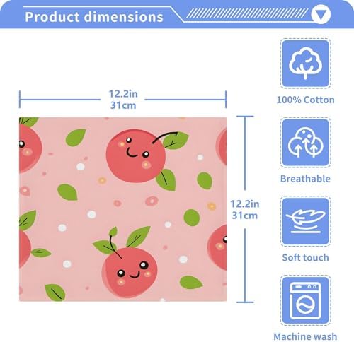 Cute Cherry Washcloth Set