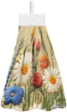 Goronwyfloyd Blue White Daisy Hand Towel Set
