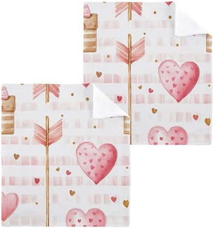 Valentines Day Heart-Shaped Washcloth Set