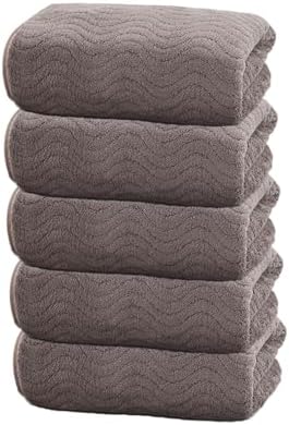 GIBZ 5 Pack Washcloths with Hanging Loops Dark Grey 30x30cm