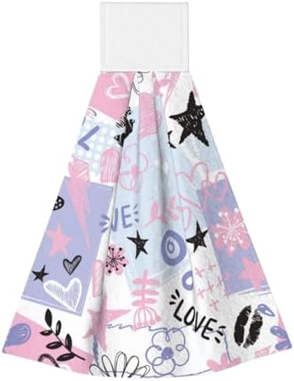 ZZhua Heart Flower Lip Girl Heart Towels for Kitchen Bathroom - Perfect Fit