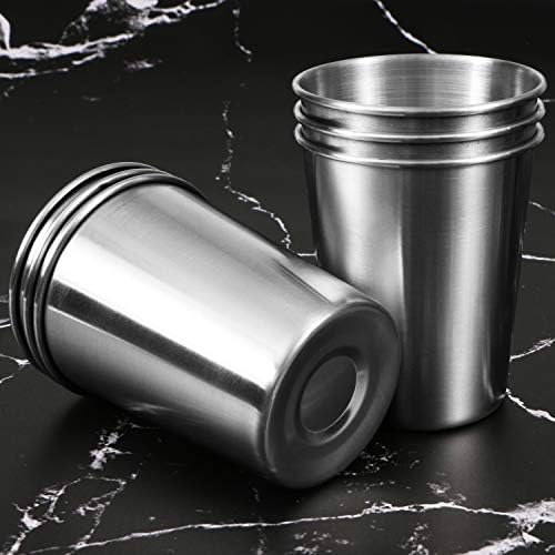 Sturdy Glass Drinking Cups Reusable Stainless Steel Pint Cups for_daily Use