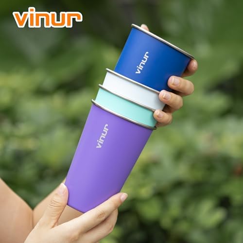 Stainless Steel Pint Glasses 4-Pack 16 Oz Child-Friendly Durable Eco-Friendly