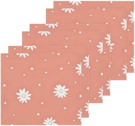 Xigua White Daisy Washcloths Set of 2 12x12 Inch