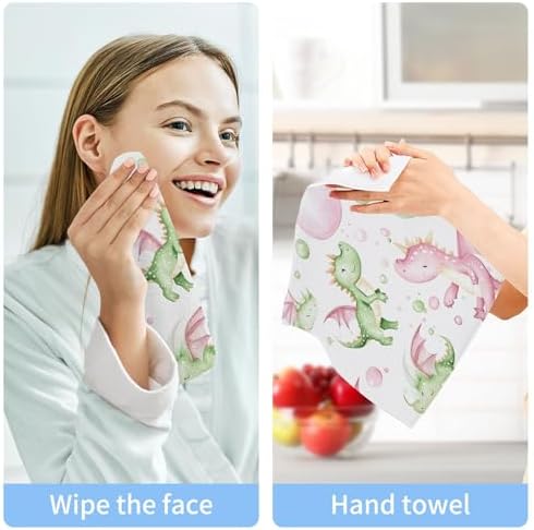 Xigua Bubbles and Dragons Washcloth Set for Travel or Home