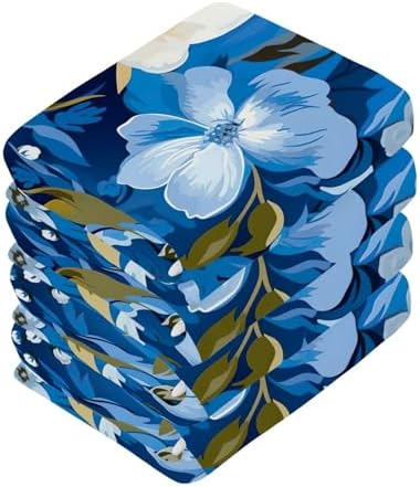 Blue Flower Washcloth Set Reusable Soft for Baby Daily Use