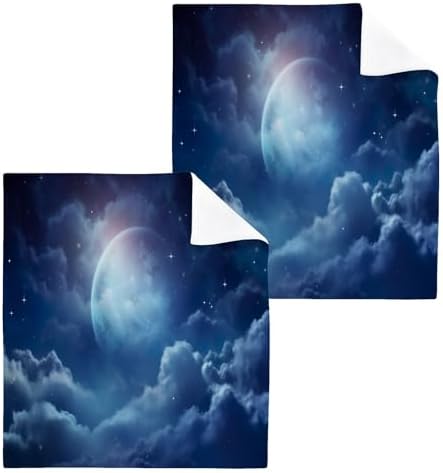 YETTASBIN Moon Cloudscape Washcloths 2 Pack