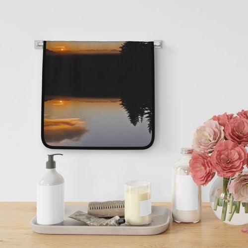 Sun Sets in The West Coral Velvet Towel 16x28in