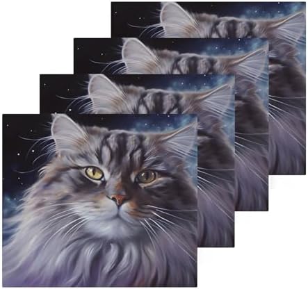 4-Piece Galaxy Print Washcloth Soft Cotton for Home Travel