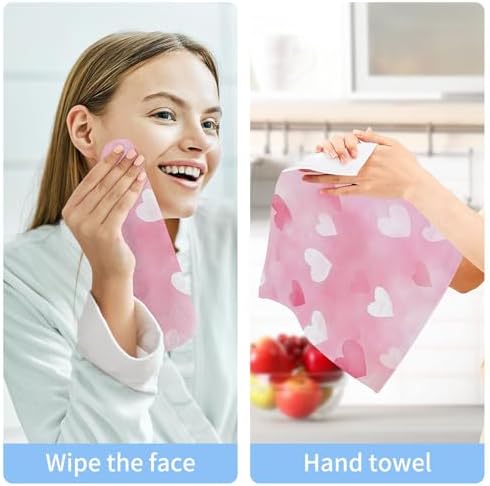 Xigua White Heart Washcloth Set