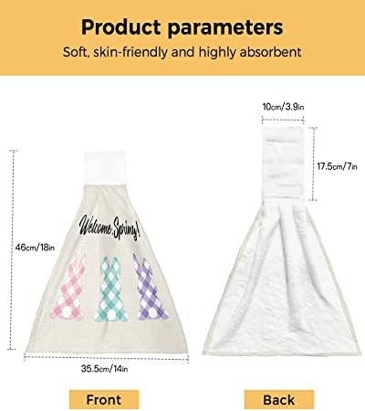 Easter Bunny Welcome Hand Towels 2-Piece Set Kitchen Bathroom Use