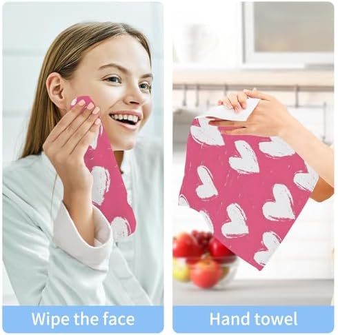 Xigua White Heart Fast Drying Washcloth Set