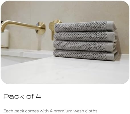Luxury Face Washcloths Silver Infused 4-Pack
