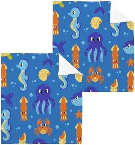 Xigua Underwater Sea Animals Washcloths Set of 2