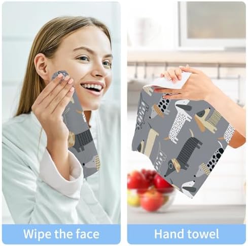 YEGAME Cute Dachshund 2-Pack Washcloth Set