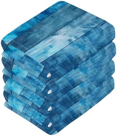 Teal Wood Washcloths 2 Pack Soft Absorbent Cotton Face Towels