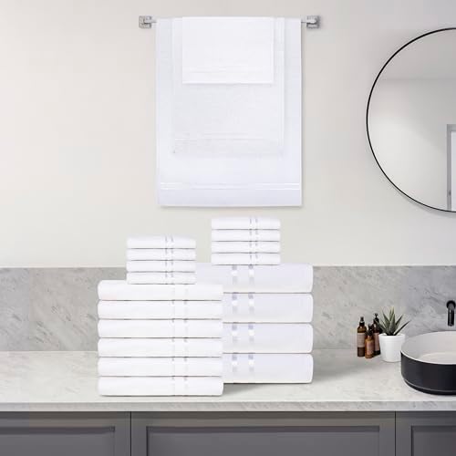 Elegant White 18-Piece Bath Towel Set