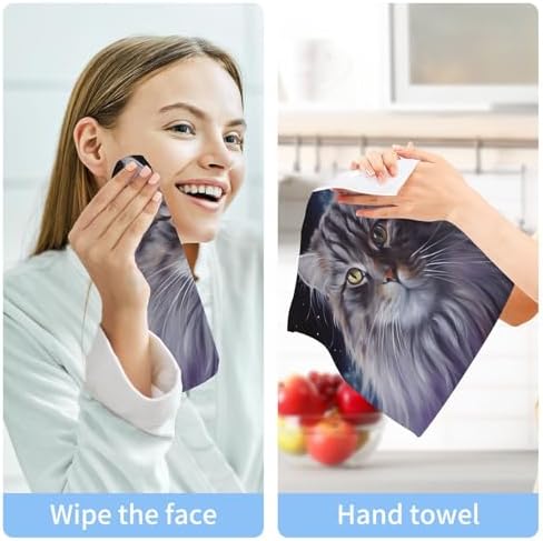 4-Piece Galaxy Print Washcloth Soft Cotton for Home Travel