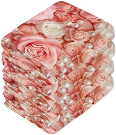 Xigua Roses and Pearls Washcloths Set of 2 1