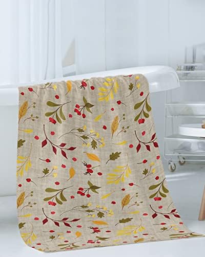 3-Piece Autumn Leaves and Berry Bath Towels Set