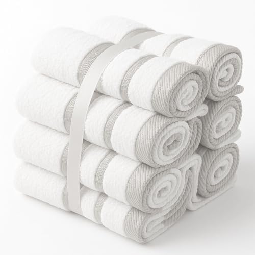 Luxury Soft Washcloths for Body Face Exfoliating Absorbent 12 Pack Grey