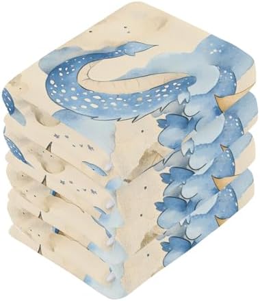 Xigua Watercolor Cute Dragons Microfiber Washcloth Set