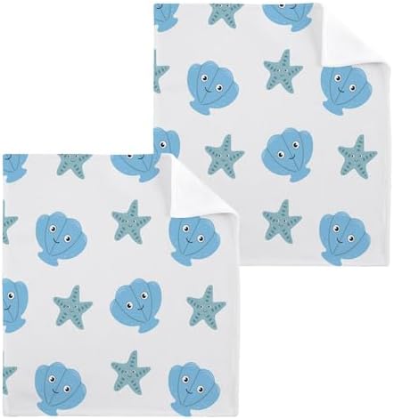 Sturdy Cartoon Seashell Washcloth Set for Bathroom and More