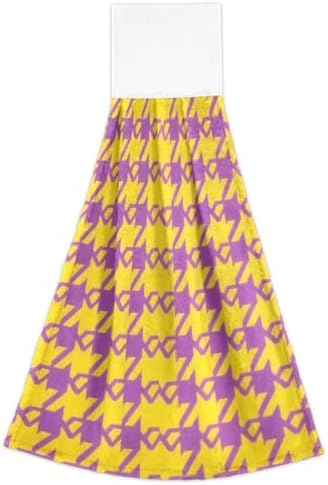 SyXIOP Houndstooth Pattern Bath Towels Set of 2 with Hook Loop