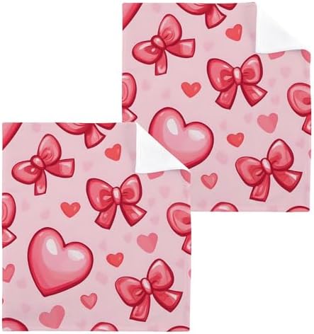 Xigua Hearts and Bows Premium Washcloth Set