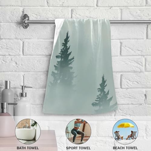 Senya Tree Forest Tile Cotton Hand Towels 30x15