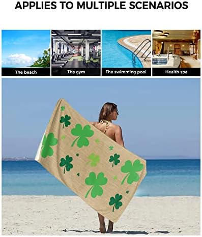 St Patricks Day 3-in-1 Bath Towels Set Linen Green Soft Absorbent for Bathroom Hotel Travel