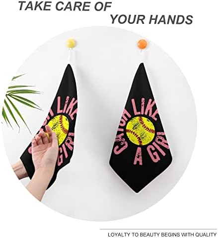 Catch Like A Girl Softball Hanging Towel