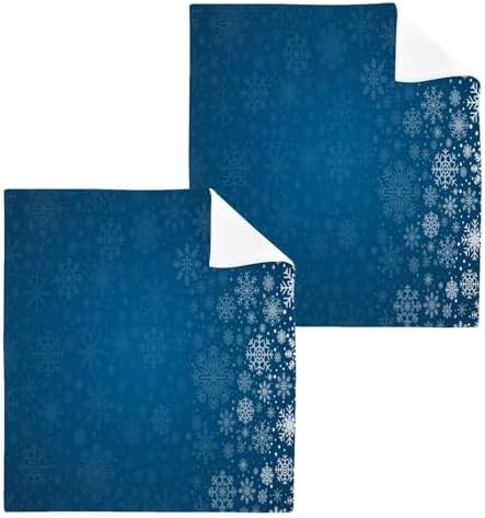 YetTasar Blue Snowflake Washcloths Soft Reusable