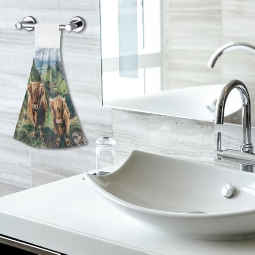 Highland Cows Kitchen Towel Hanging Loop