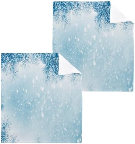 Compact Christmas Snowflakes Washcloth Set Soft Reusable for Baby Kids