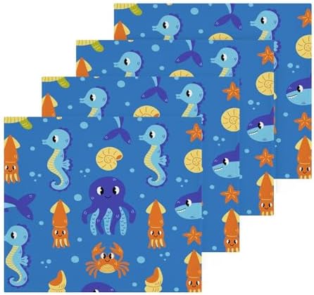 Xigua Underwater Sea Animals Washcloths Set of 2