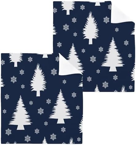 Xigua Christmas Trees Washcloths Set of 2 12x12 Inch 1