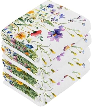 Xigua Wildflowers High-Quality Washcloth Set for Easy Cleaning and Drying